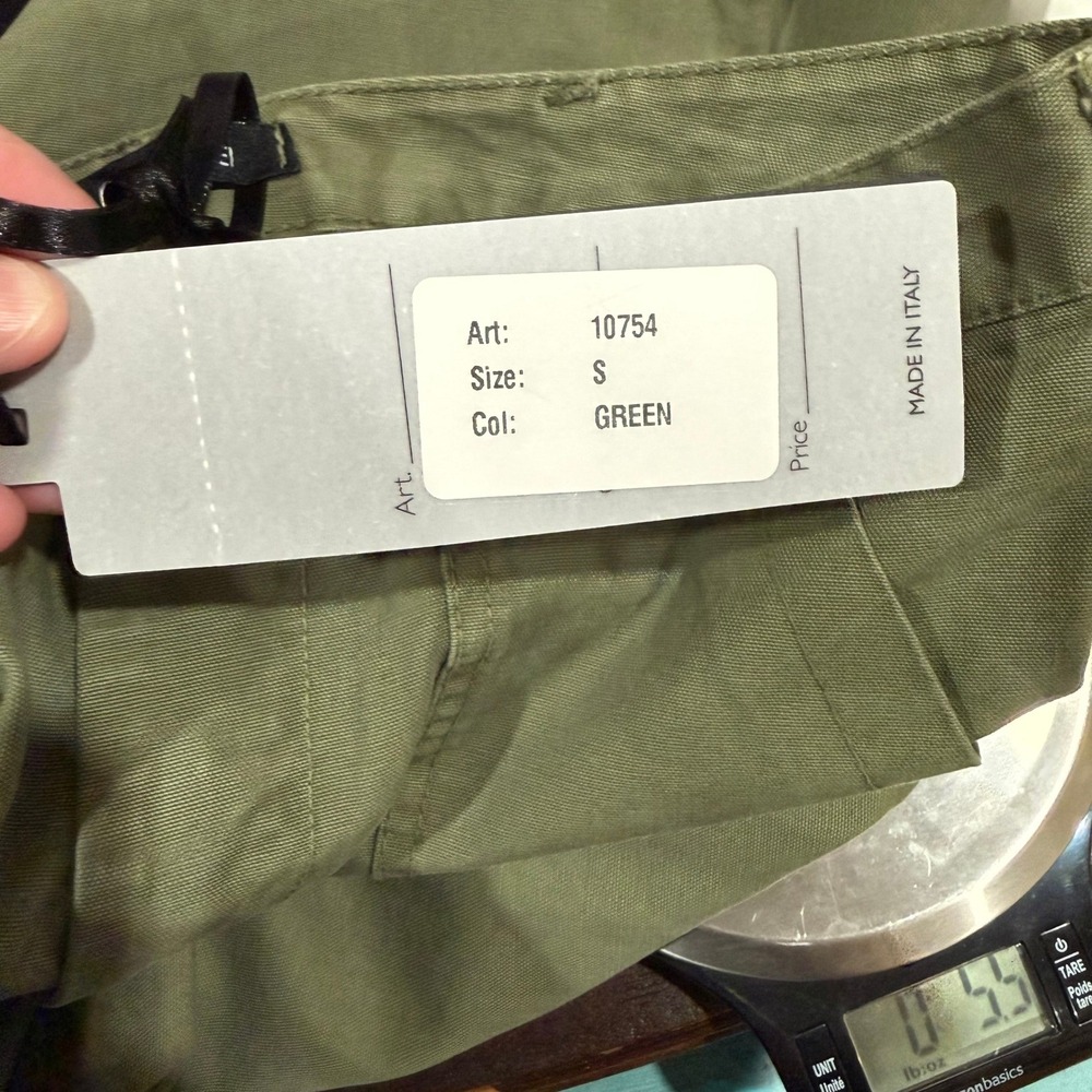 Cristina Lei Green Wide Leg Utility Pants Made in Italy Cotton 10754 Womens S - Picture 5 of 7
